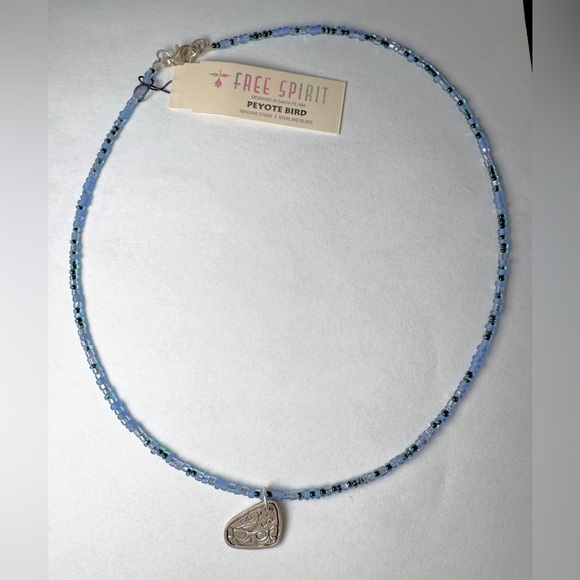 Peyote Bird Artisan Genuine Stone & Sterling Silver Pendant Cool Shades Necklace - Picture 1 of 5